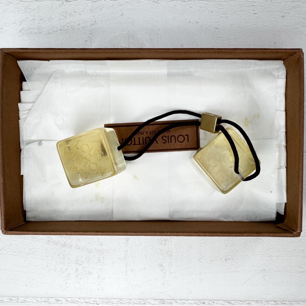 ✨ Louis Vuitton Resin Cube Hair Tie / Bag Charm – Vintage w/ Box